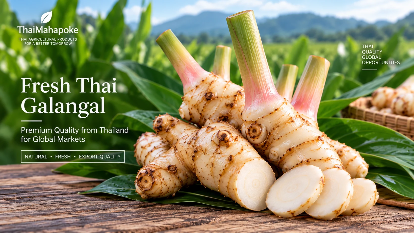 Fresh Thai galangal whole rhizomes from Thailand