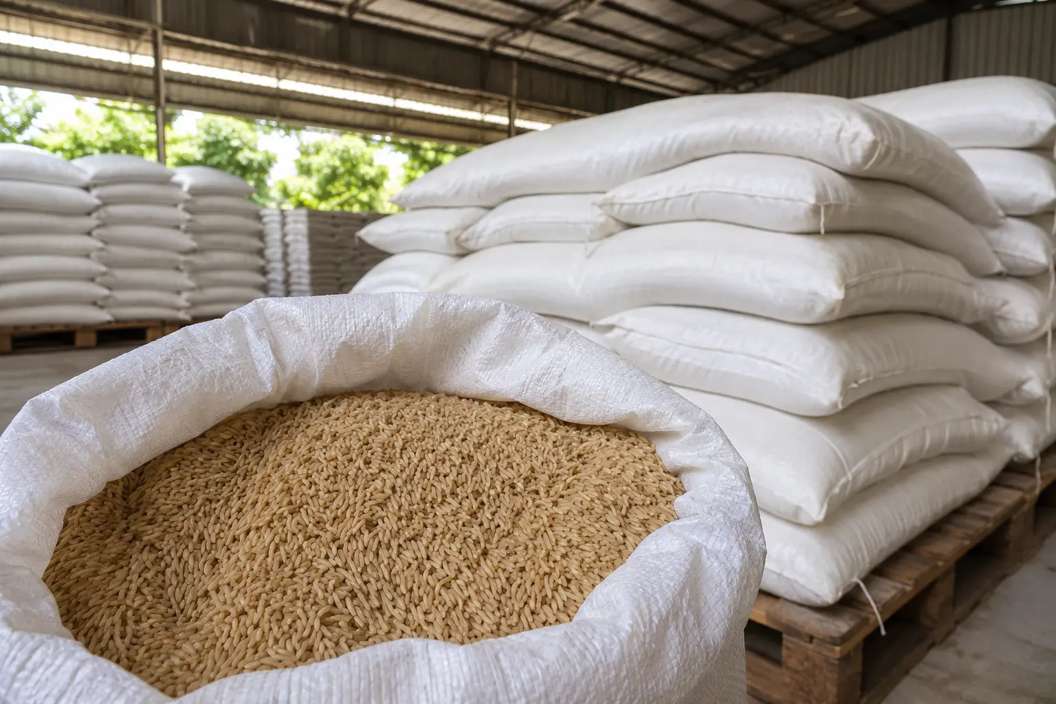 Thai Brown Rice bags prepared for wholesale distribution and export sourcing
