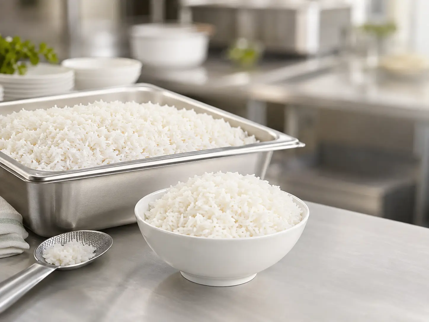 Cooked Thai White Rice for restaurants, catering and food-service buyers